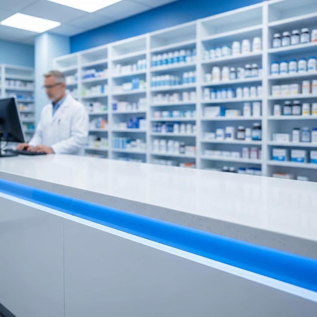 Clean pharmacy counter