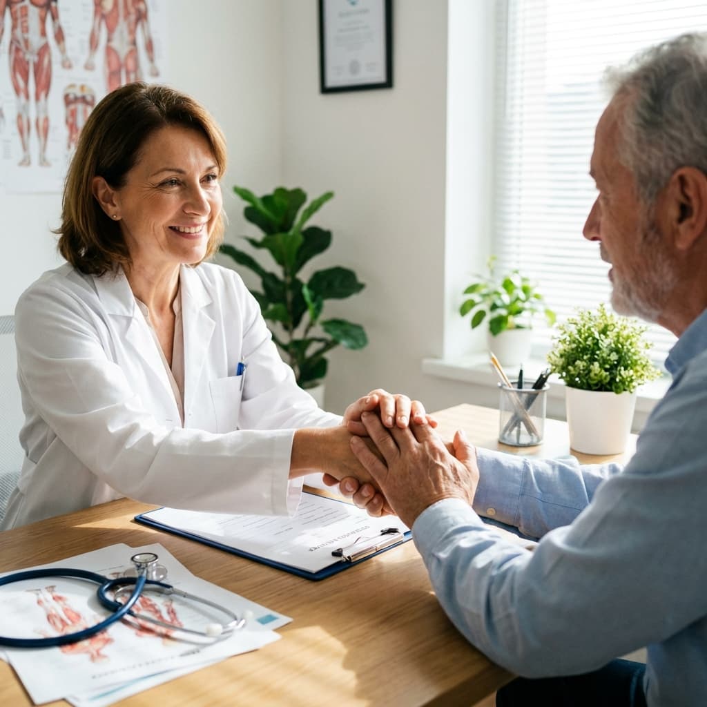 Doctor patient handshake